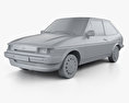 Ford Fiesta 3门 1983 3D模型 clay render
