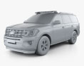 Ford Expedition Police 2020 3d model clay render