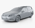 Ford Falcon UTE XR6 Police 2010 Modèle 3d clay render