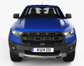 Ford Ranger Double Cab Raptor 2018 3d model front view