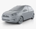 Ford Ka plus Active Freestyle 해치백 2022 3D 모델  clay render
