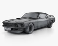 Ford Mustang John Bowe 1969 Modello 3D wire render