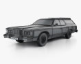 Ford Galaxie Station Wagon 1973 3d model wire render