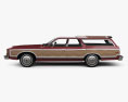 Ford Galaxie Station Wagon 1973 Modelo 3D vista lateral