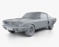 Ford Mustang GT350H Shelby HQインテリアと 1966 3Dモデル clay render