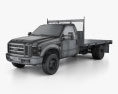Ford F-350 Regular Cab Flatbed mit Innenraum 2016 3D-Modell wire render
