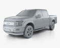 Ford F-150 Super Crew Cab 5.5ft bed XLT 2020 3D модель clay render