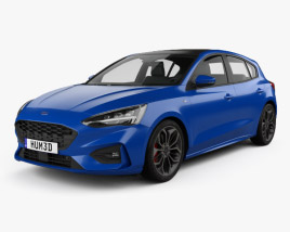 3D model of Ford Focus ST-Line hatchback 2021