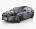 Ford Focus Titanium CN-spec sedan 2021 Modèle 3d wire render