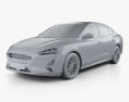 Ford Focus Titanium CN-spec 轿车 2021 3D模型 clay render