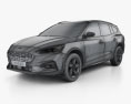 Ford Focus Active turnier 2021 3d model wire render