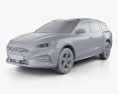Ford Focus Active turnier 2021 3d model clay render