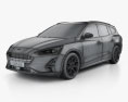 Ford Focus Titanium turnier 2021 3D модель wire render