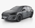 Ford Focus Vignale turnier 2021 3d model wire render