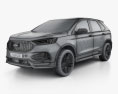 Ford Edge ST 2021 3D 모델  wire render