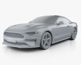 Ford Mustang Bullitt coupé 2021 3D-Modell clay render