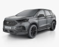 Ford Edge Vignale 2022 3D модель wire render
