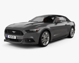 Ford Mustang GT convertible with HQ interior 2020 3D model