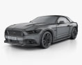 Ford Mustang GT Кабріолет з детальним інтер'єром 2020 3D модель wire render