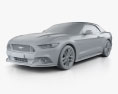 Ford Mustang GT Cabriolet mit Innenraum 2020 3D-Modell clay render