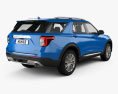 Ford Explorer Limited hybrid 2022 3D-Modell Rückansicht