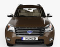 Ford Everest 인테리어 가 있는 2014 3D 모델  front view