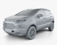 Ford Ecosport Titanium HQインテリアと 2019 3Dモデル clay render
