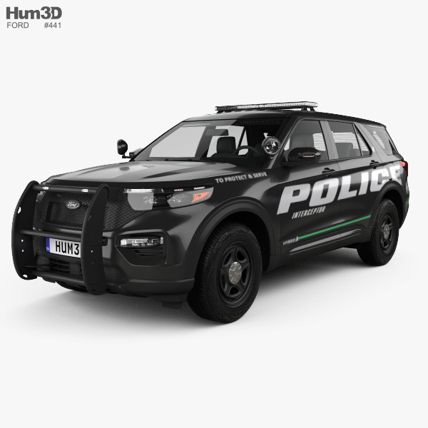 Ford Explorer 警察 Interceptor Utility 2022 3Dモデル