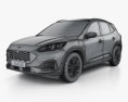 Ford Kuga 混合動力 ST-Line 2022 3D模型 wire render