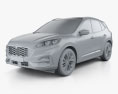 Ford Kuga ハイブリッ ST-Line 2022 3Dモデル clay render
