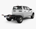 Ford Ranger Doppelkabine Chassis XL 2021 3D-Modell Rückansicht