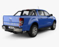 Ford Ranger Двойная кабина XLT 2021 3D модель back view