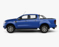 Ford Ranger 더블캡 XLT 2021 3D 모델  side view