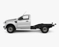Ford Ranger Einzelkabine Chassis XL 2021 3D-Modell Seitenansicht