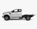 Ford Ranger Super Cab Chassis XL 2021 Modelo 3D vista lateral