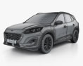 Ford Kuga 混合動力 Vignale 2022 3D模型 wire render