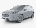 Ford Kuga hybrid Vignale 2022 3D-Modell clay render