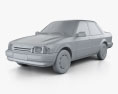 Ford Orion 1986 3d model clay render
