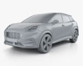 Ford Puma 2022 3d model clay render