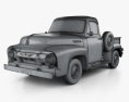 Ford F-100 Pickup 1954 Modelo 3D wire render