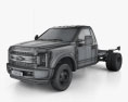 Ford F-550 Super Duty Regular Cab Chassis 2022 3Dモデル wire render