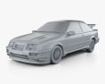 Ford Sierra Cosworth RS500 1986 3Dモデル clay render