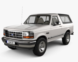 Ford Bronco avec Intérieur 1992 Modèle 3D