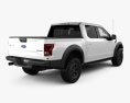 Ford F-150 Super Crew Cab Raptor with HQ interior 2018 3d model back view