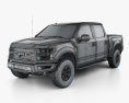 Ford F-150 Super Crew Cab Raptor with HQ interior 2018 3d model wire render