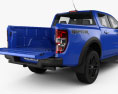Ford Ranger Double Cab Raptor with HQ interior and engine 2018 3d model