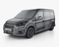Ford Transit Connect LWB HQインテリアと 2016 3Dモデル wire render