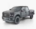 Ford F-250 Super Duty Crew Cab Short bed Lariat 2022 3D模型 wire render