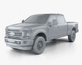 Ford F-250 Super Duty Crew Cab Short bed Lariat 2022 3Dモデル clay render