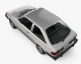 Ford Escort GLX 3도어 해치백 1981 3D 모델  top view